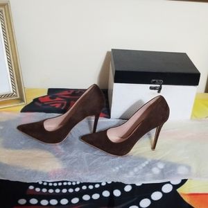 Brown suede pumps. Never worn.
